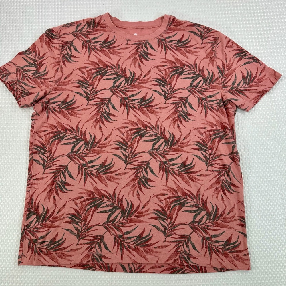 Paradise Collection Men's Tropical Leaf‎ Print Cotton Blend T-Shirt Size L